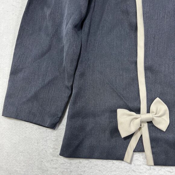 Vintage Good Times Women's 14 Button Front Long Sleeve Top Bowtie Shirt USA - Picture 6 of 12